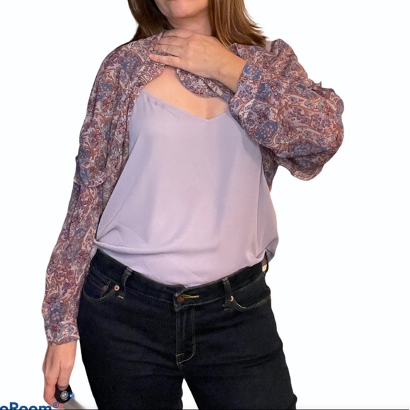 NWT Frye Floral Print Longsleeve V-neck Blouse Top - Picture 6 of 13